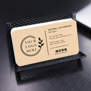 Add Your Logo Social Media QR Code Corporate Business Card