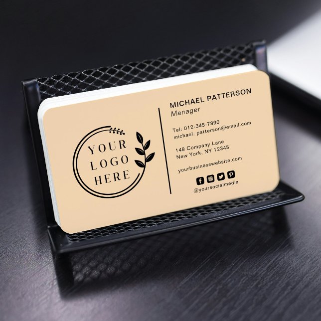 Add Your Logo Social Media QR Code Corporate Business Card (Creator Uploaded)