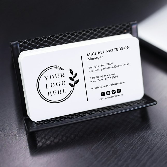 Add Your Logo Social Media QR Code Corporate Business Card (Creator Uploaded)