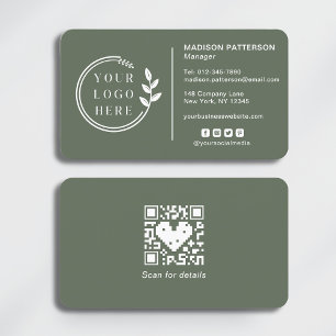 Add Your Logo Social Media QR Code Corporate Business Card