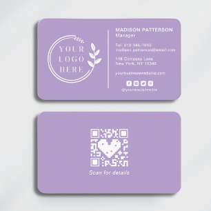 Add Your Logo Social Media QR Code Corporate Business Card