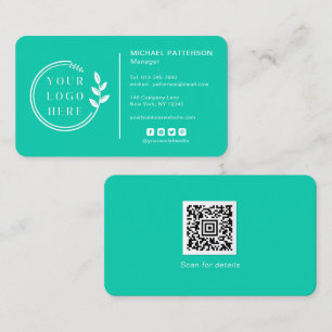 Add Your Logo Social Media QR Code Corporate Business Card
