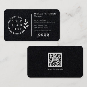 Add Your Logo Social Media QR Code Corporate Business Card