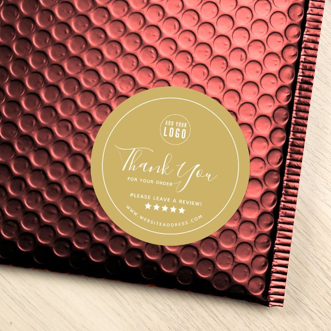 Add Your Logo Social Media Thank You Custom Colour Classic Round Sticker (Creator Uploaded)