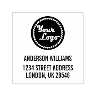 Add Your Logo Square Business Return Address Self-inking Stamp