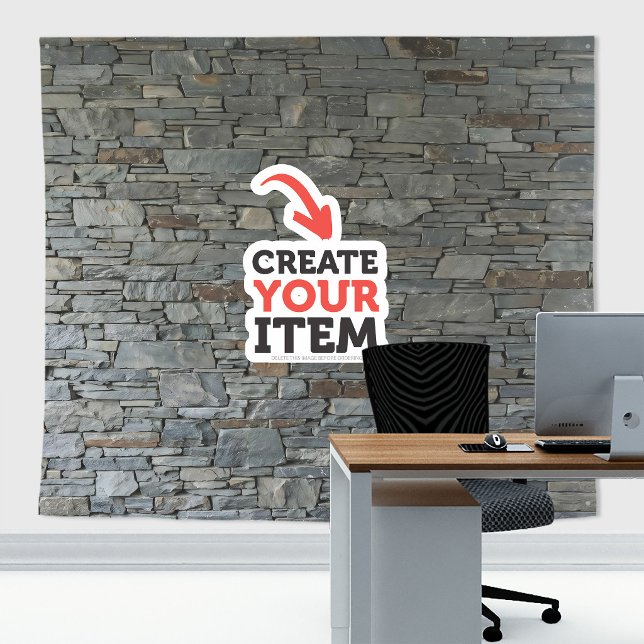 Add your logo Stone Slates Zoom Backdrop Cornish Tapestry (Stone slates tapestry decor: add your logo or use it without logo. Add texts with the Editor Tool!)