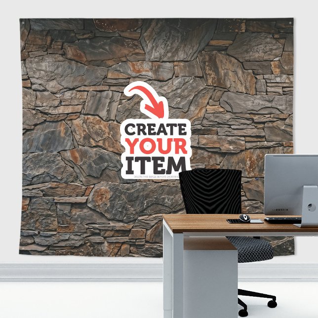 Add your logo Stone Slates Zoom Backdrop Cornish Tapestry (Stone slates tapestry decor: add your logo or use it without logo. Add texts with the Editor Tool!)