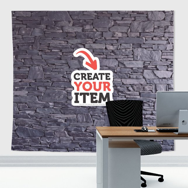 Add your logo Stone Slates Zoom Backdrop Purple Tapestry (Stone slates tapestry decor: add your logo or use it without logo. Add texts with the Editor Tool!)