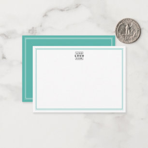 Add Your Logo Teal Double Border Business Card