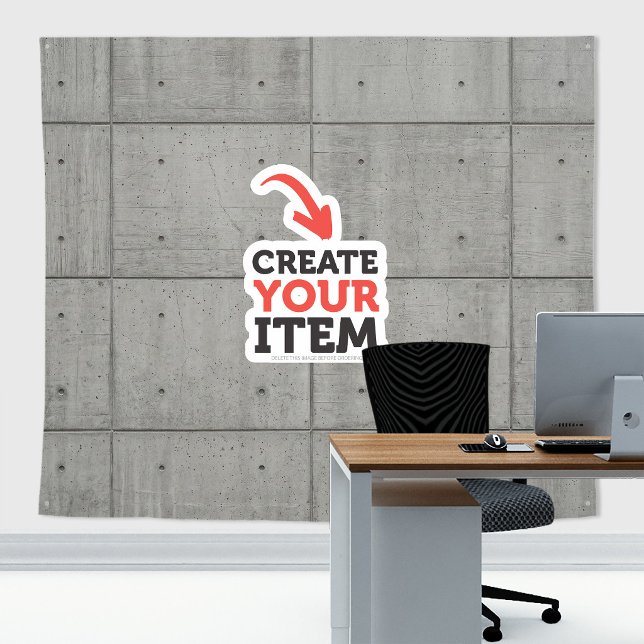 Add your logo Tech Concrete Zoom Backdrop Grey Tapestry (Poured Raw Concrete tapestry decor: use it with or without logo. Add texts with the Editor Tool!)