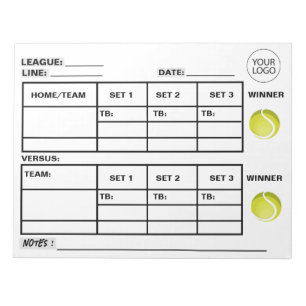 Add Your Logo Tennis Score Pad Tennis Score Sheets