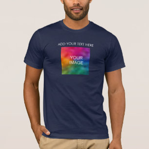 Add Your Logo Text Image Photo Front Print Men's T-Shirt