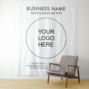 Add Your Logo Text Vertical Extra Large Backdrop Tapestry