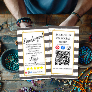 ADD YOUR LOGO thank you order insert card
