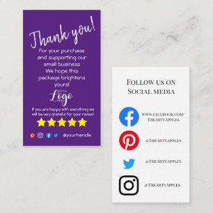 ADD YOUR LOGO thank you order insert card
