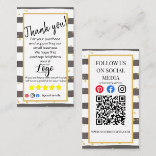 ADD YOUR LOGO thank you order insert card