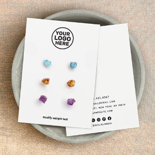 Add Your Logo Three Hole Earring Display Card