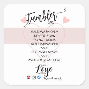 ADD YOUR LOGO TUMBLER CARE Sticker vinyl business