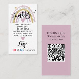 ADD YOUR LOGO tumbler CARE vinyl business rainbow Business Card