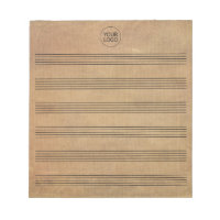 Add Your Logo Vintage Blank Sheet Music 6 Staves