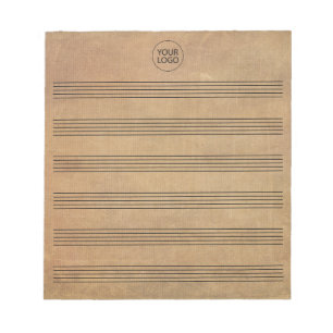 Add Your Logo Vintage Blank Sheet Music 6 Staves   Notepad
