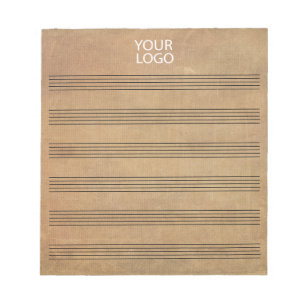 Add Your Logo Vintage Blank Sheet Music 6 Staves   Notepad