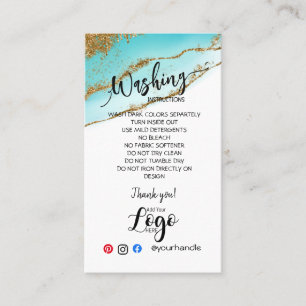 ADD YOUR LOGO washing instructions CARE CARDS