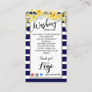 ADD YOUR LOGO washing instructions CARE CARDS