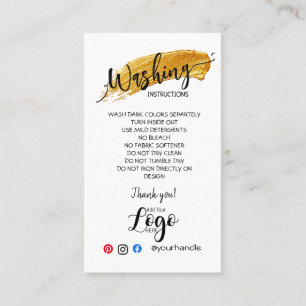 ADD YOUR LOGO washing instructions CARE CARDS
