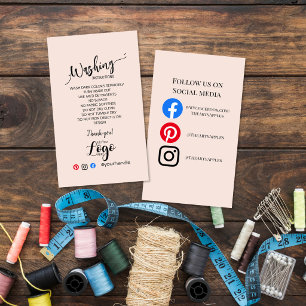 ADD YOUR LOGO washing instructions CARE CARDS
