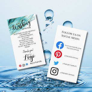 ADD YOUR LOGO washing instructions CARE CARDS