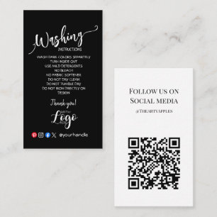 ADD YOUR LOGO washing instructions CARE CARDS