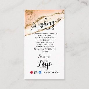 ADD YOUR LOGO washing instructions CARE CARDS