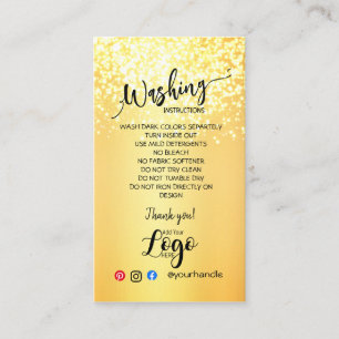ADD YOUR LOGO washing instructions CARE CARDS