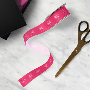 Add Your Logo & Website Editable Background Colour Satin Ribbon