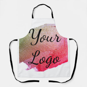 add your logo website pink green golden simple min apron