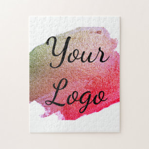 add your logo website pink green golden simple min jigsaw puzzle