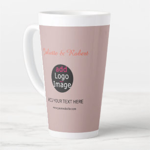 Add Your Logo Wedding Dusty Rose Hue Art Latte Mug