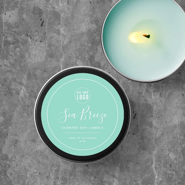 Add Your Logo White Border Editable Colour Classic Round Sticker (Creator Uploaded)