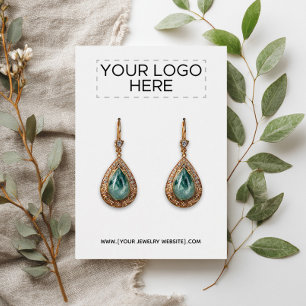 Add Your Logo - White Earring Display Card