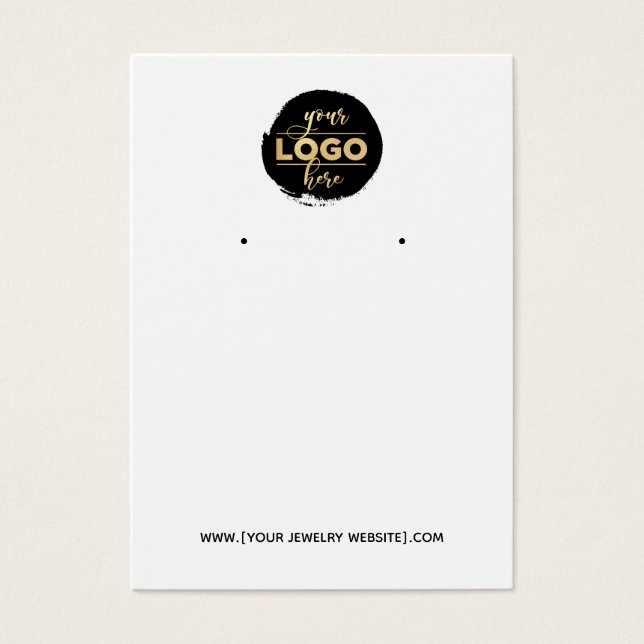 Add Your Logo - White Earring Display Card (Front)