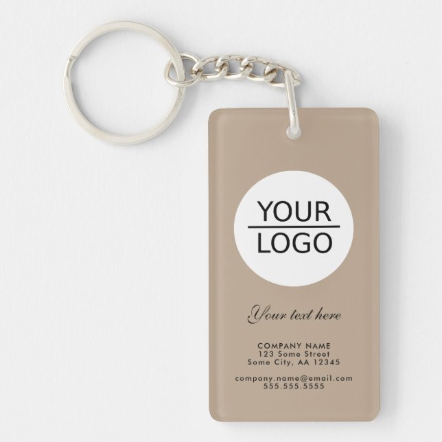 Add your Logo with Custom Text Company Promotion Key Ring (Front)