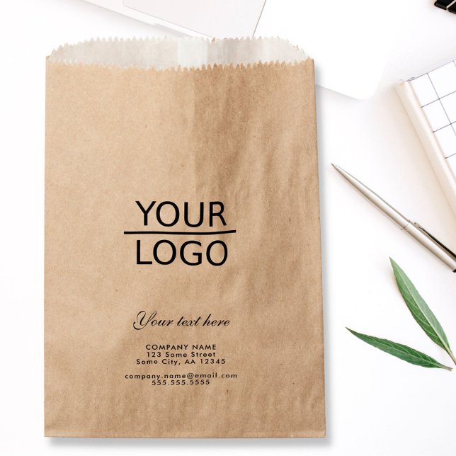 Add your Logo with Custom Text Promotion Kraft Favour Bags (Creator Uploaded)