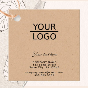 Add your Logo with Custom Text Promotion Kraft Favour Tags
