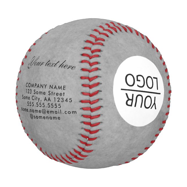 Add your Logo with Custom Text Promotional  Baseball (Angled)