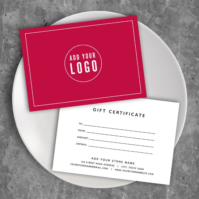 Add Your Logo with Editable Color Gift Certificate (Creator Uploaded)