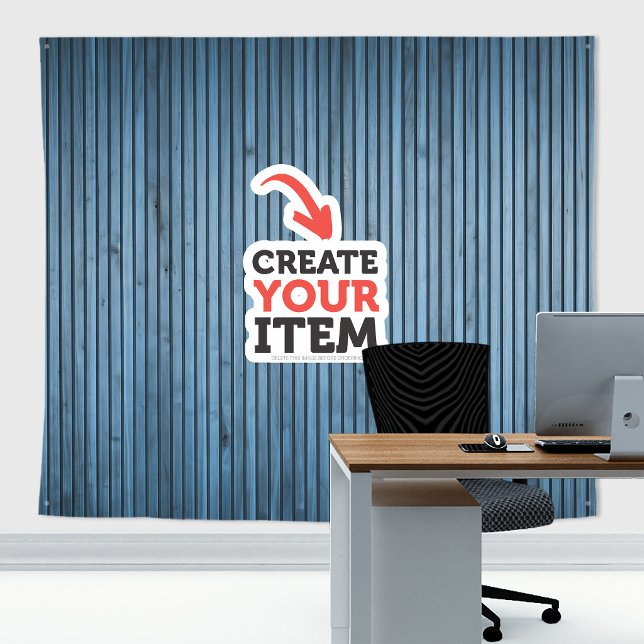 Add your logo Wood panels Zoom Backdrop Blue Tapestry (Wood panels tapestry decor: add your logo or use it without logo. Add texts with the Editor Tool!)