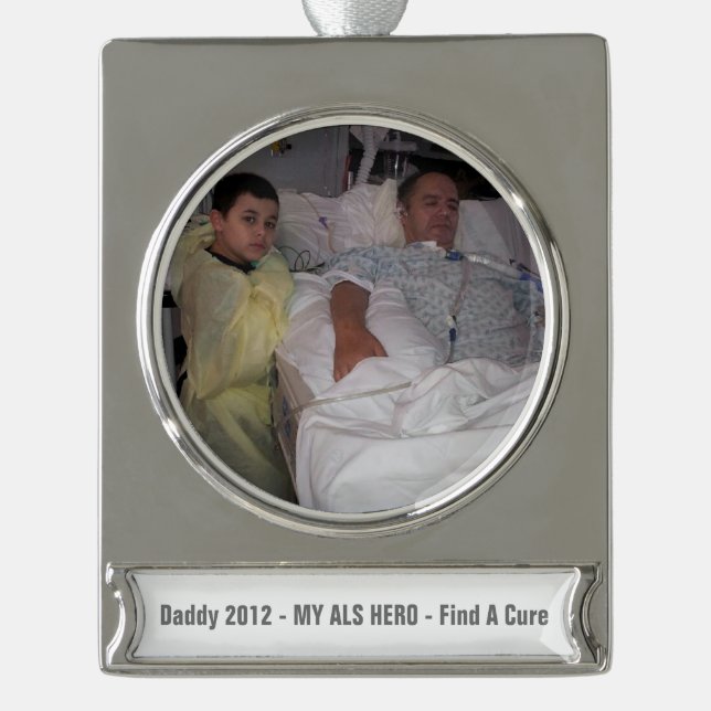 Add your loved one & text Banner  Sliver Plated Silver Plated Banner Ornament (Front)