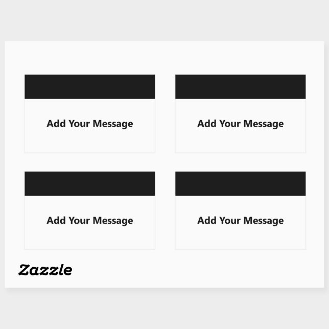 Add Your Message Black and White Text Template Rectangular Sticker (Sheet)