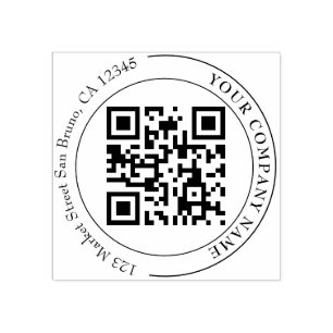 Add your   MODERN BUSINESS LOGO ADDRESS QR CODE Rubber Stamp